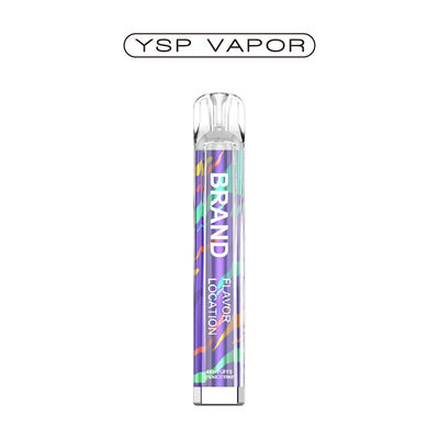 600 puffs 2 ml líquido cristalino bateria de cigarro eletrônico 400mAh TPD descartável